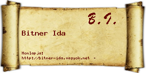 Bitner Ida névjegykártya