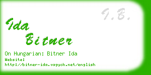 ida bitner business card